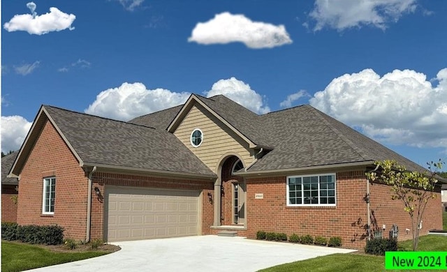 view of front of home with a garage