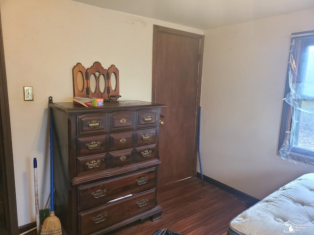 bedroom featuring dark wood-type flooring