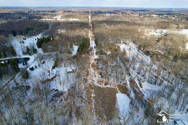 view of snowy aerial view