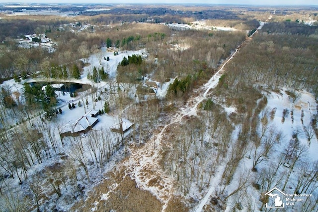 view of snowy aerial view