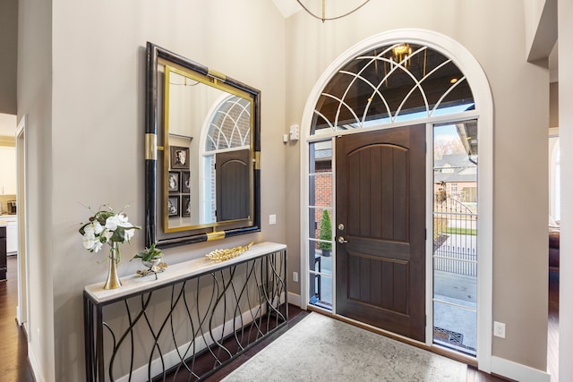 entryway featuring hardwood / wood-style flooring