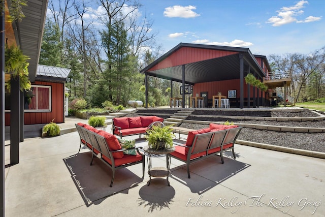 view of patio with an outdoor hangout area