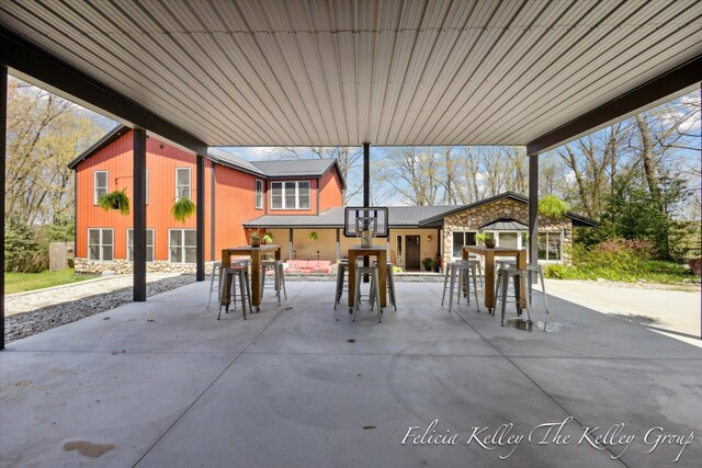 view of patio / terrace with a bar