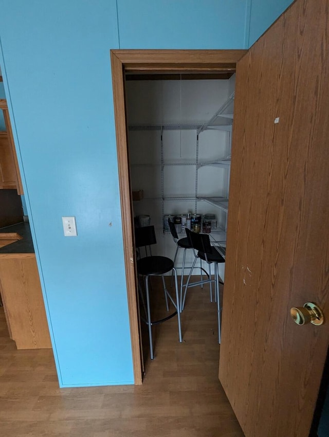 hallway featuring light hardwood / wood-style floors