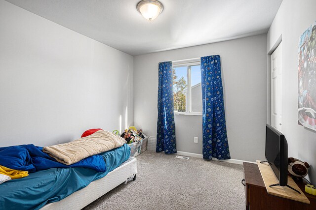 bedroom with carpet