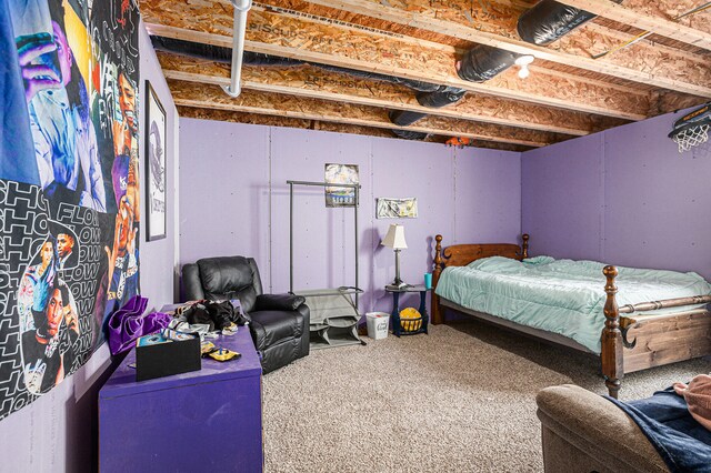 bedroom featuring carpet flooring