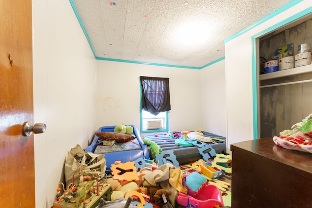 bedroom featuring crown molding