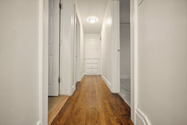 hall featuring dark hardwood / wood-style floors