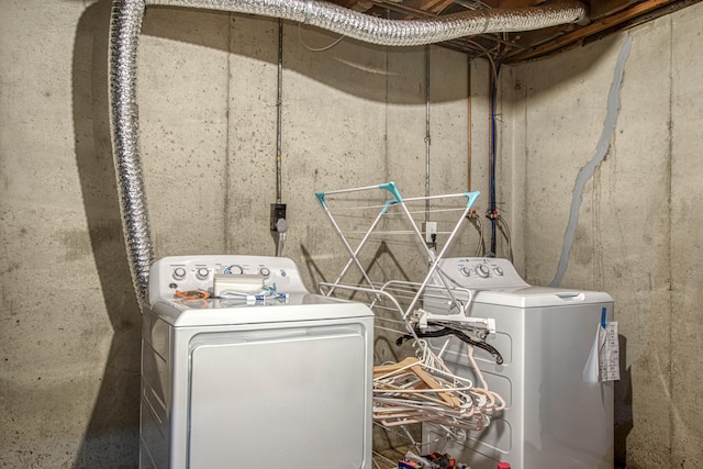 laundry area featuring washing machine and dryer