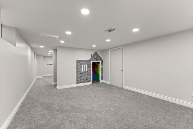 basement featuring carpet floors