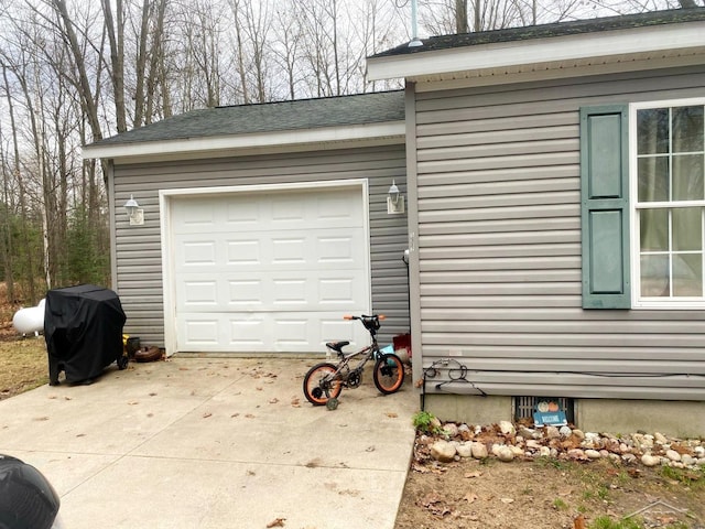 view of garage