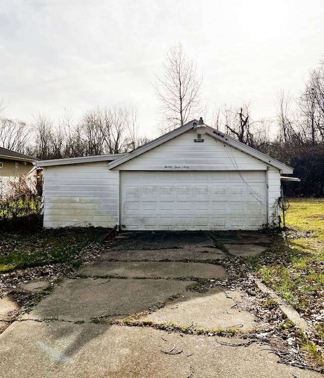 view of garage