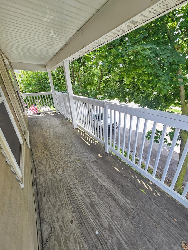 wooden deck with a porch