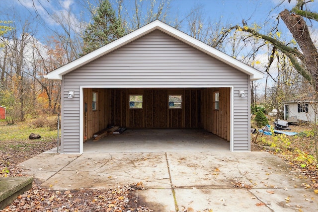 view of garage