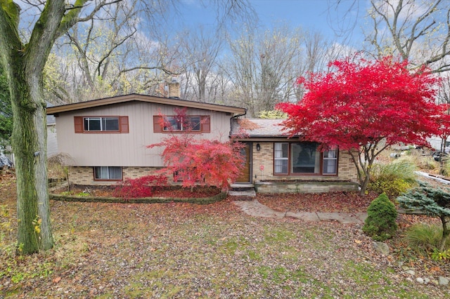 view of split level home