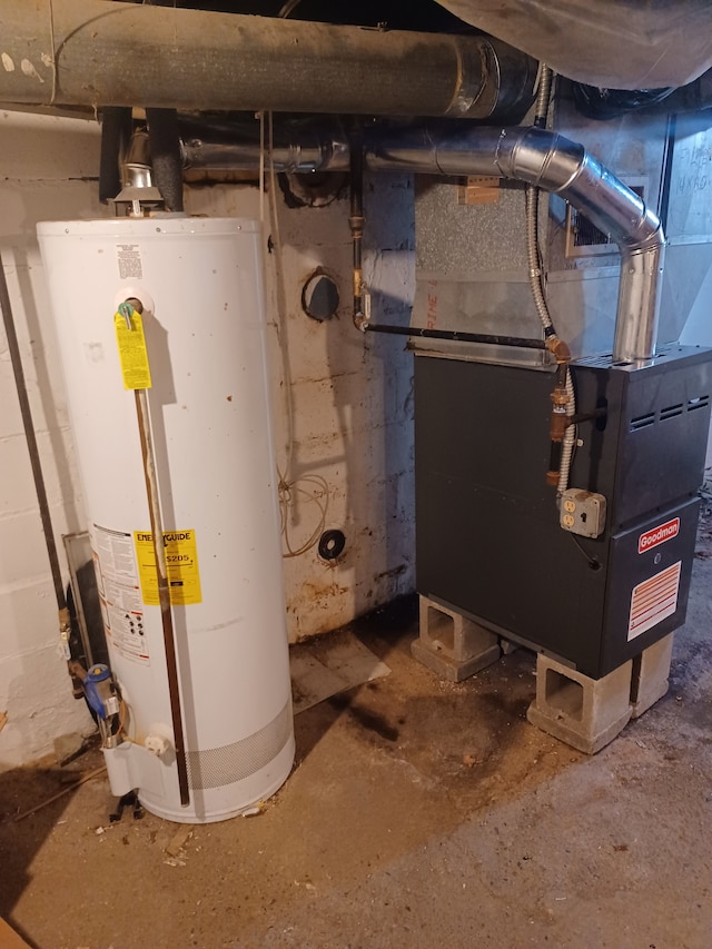 utilities featuring heating unit and water heater