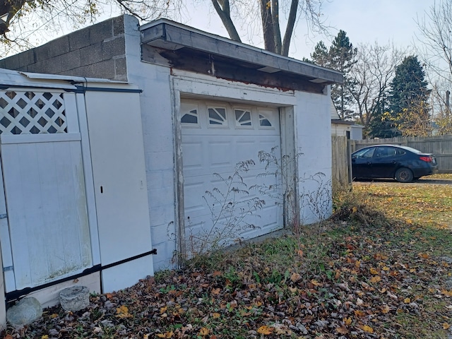 view of garage