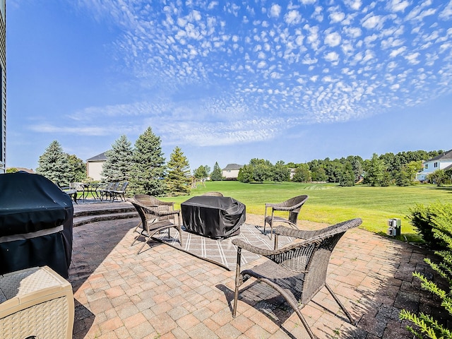 view of patio featuring area for grilling