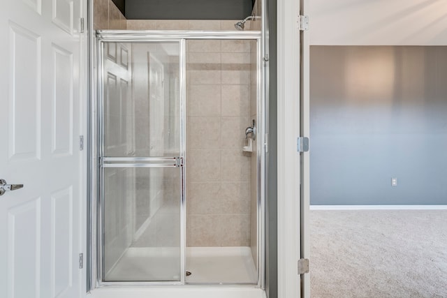 bathroom featuring walk in shower