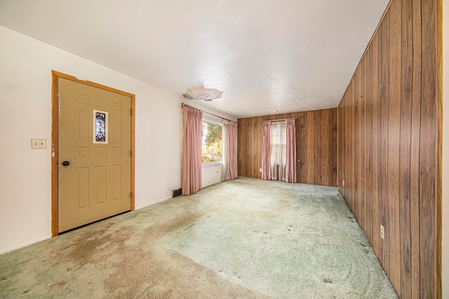 interior space with wood walls