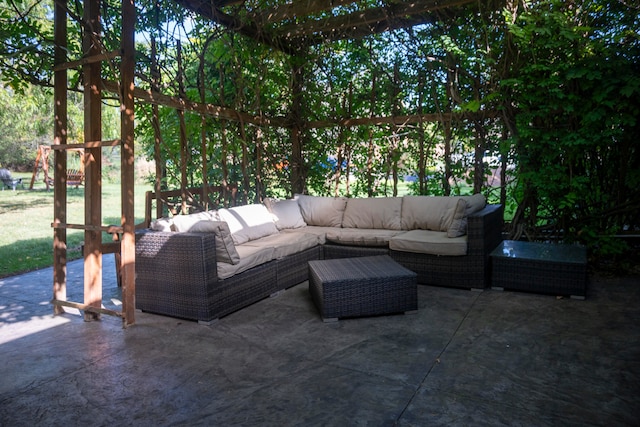 view of patio / terrace with an outdoor living space