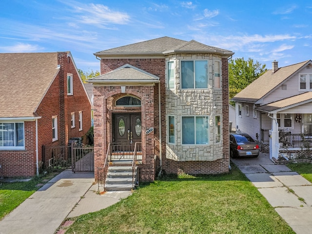 view of front of house featuring a front yard