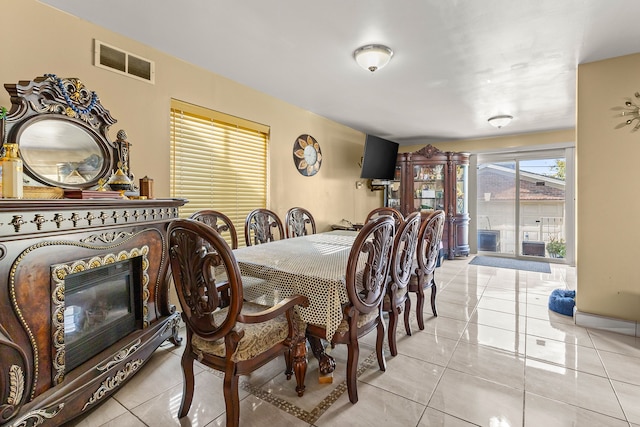 view of tiled dining room