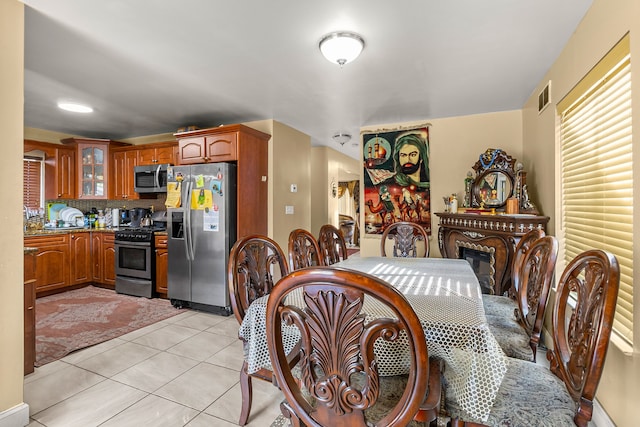 view of tiled dining area