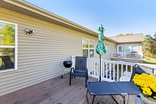 view of wooden deck