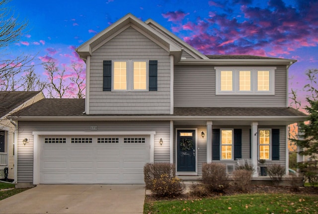 view of front facade with a garage