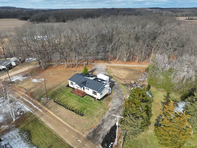 aerial view with a rural view