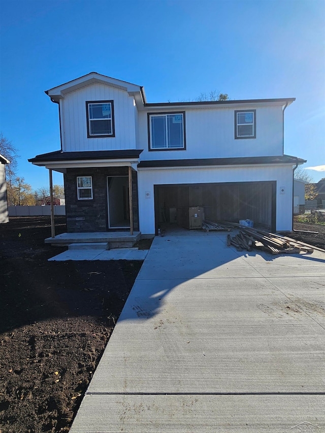 front of property featuring a garage