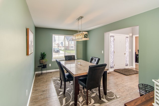 dining room featuring wood-type flooring