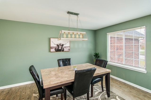 dining space featuring hardwood / wood-style flooring