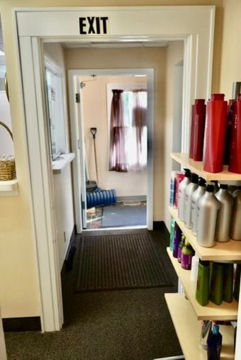 mudroom with carpet