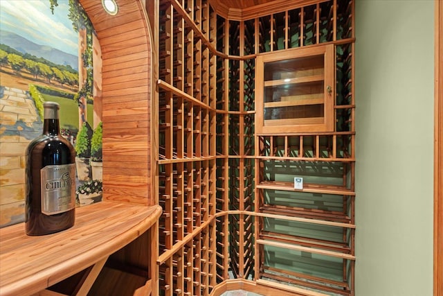 view of wine cellar