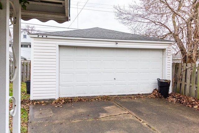 view of garage