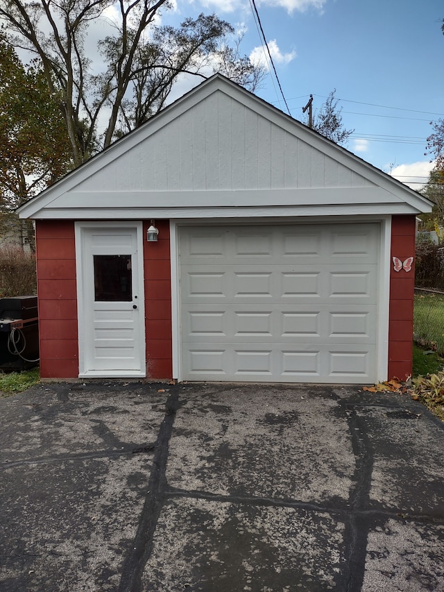 view of garage