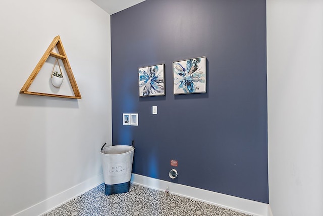 washroom with washer hookup and gas dryer hookup