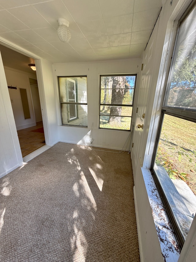 view of unfurnished sunroom