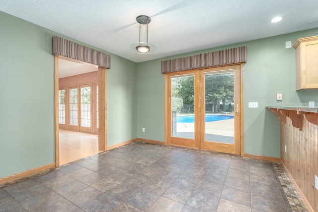 view of unfurnished dining area