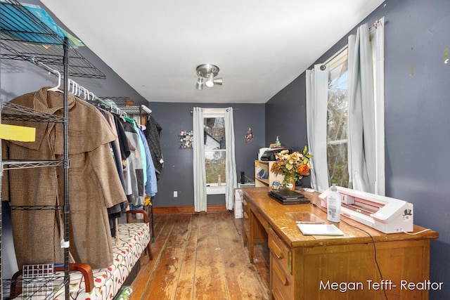 spacious closet with hardwood / wood-style floors