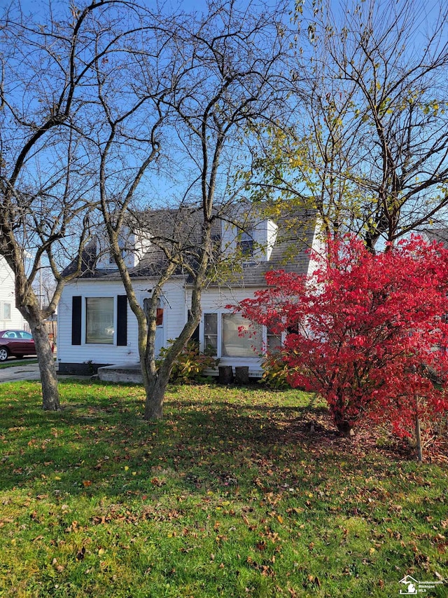 view of front of house with a front yard