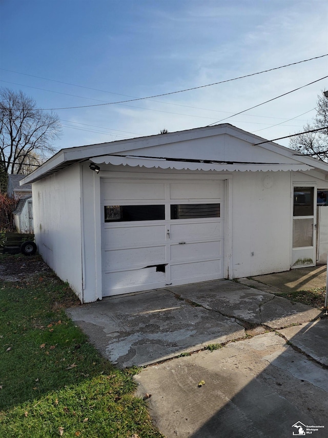 view of garage