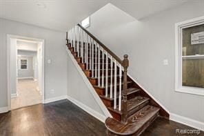 5200 Haverhill St, Detroit, MI 48224 - staircase with wood finished floors and baseboards