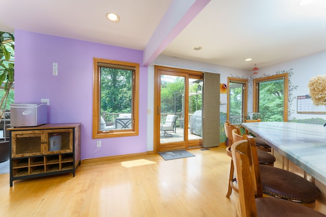 doorway featuring light hardwood / wood-style floors