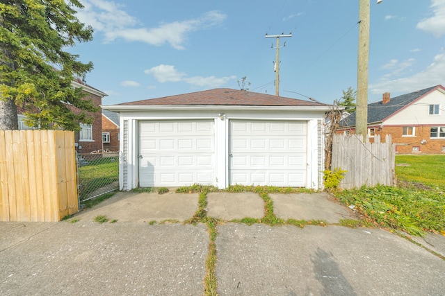 view of garage