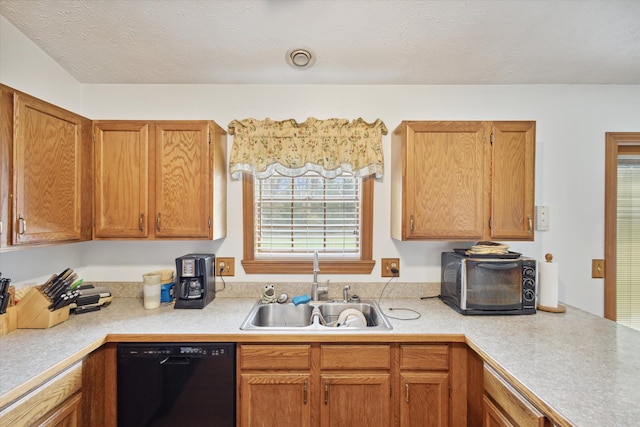 kitchen with black dishwasher and sink