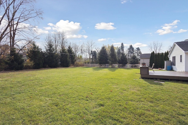 view of yard with a deck