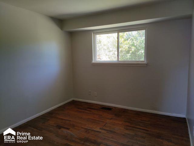 spare room featuring dark wood-type flooring